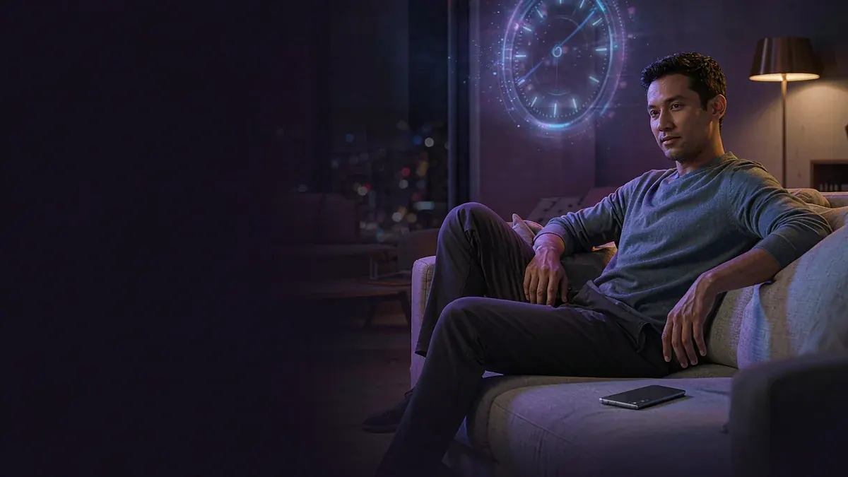 Man resting on a sofa with a phone set aside — Elon Casino responsible gambling guide